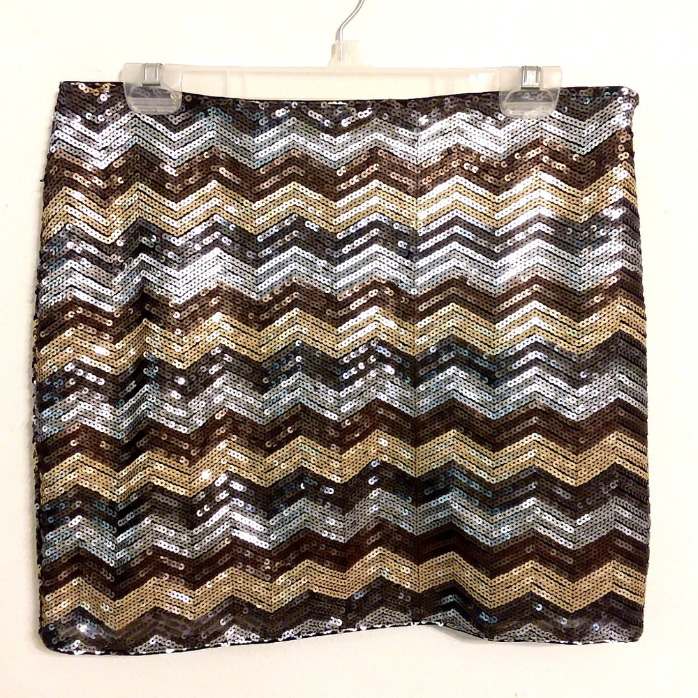 Forever 21 Stripe Sequin Mini Skirt